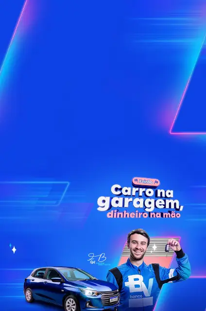 Piloto da Stock Car patrocinado pelo banco BV, Felipe Baptista, segurando uma chave de carro ao lado de um veículo.