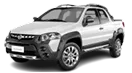 Fiat Strada na cor prata.