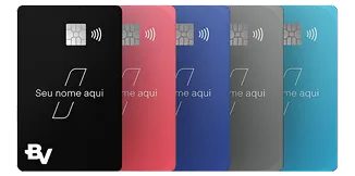 Portfólio de cartões BV enfileirados