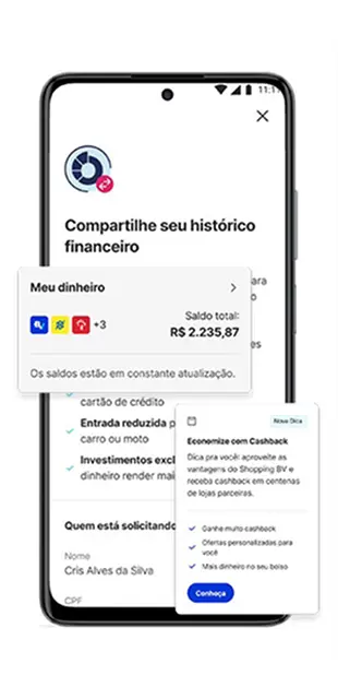 Celular com aplicativo financeiro