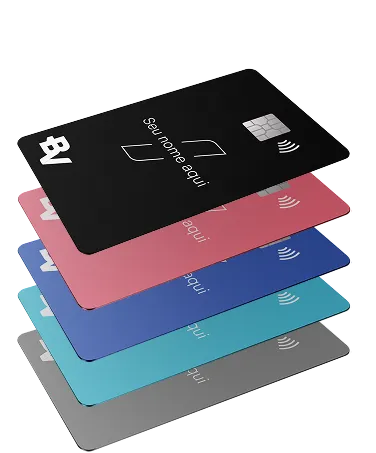 imagem ilustrativa contendo 5 cartões BV coloridos.